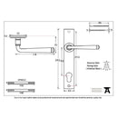 From The Anvil Avon 92pz Slimline Euro Handles for Multi-Point Locks - Pewter