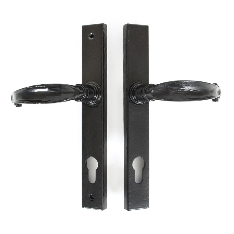 From The Anvil Cottage Slimline Sprung 92pz Euro Handles For Multi-Point Locks - Black