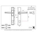 From The Anvil Cottage Slimline Sprung 92pz Euro Handles For Multi-Point Locks - Pewter