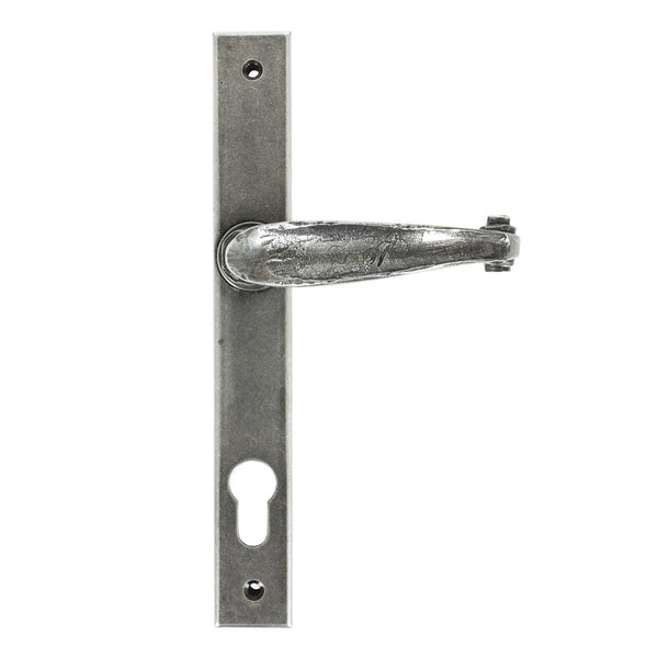 From The Anvil Cottage Slimline Sprung 92pz Euro Handles For Multi-Point Locks - Pewter
