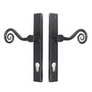 From The Anvil Monkeytail Slimline Left Handed Sprung 92pz Euro Handles For Multi-Point Locks - Black