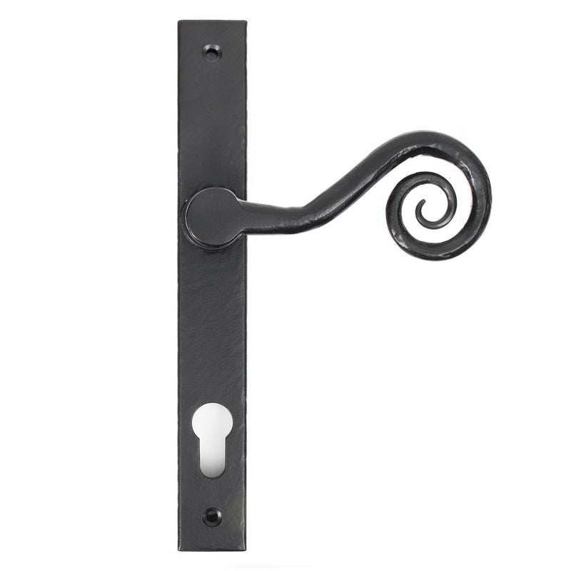 From The Anvil Monkeytail Slimline Left Handed Sprung 92pz Euro Handles For Multi-Point Locks - Black