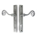 From The Anvil Monkeytail Slimline Left Handed Sprung 92pz Euro Handles For Multi-Point Locks - Pewter