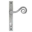 From The Anvil Monkeytail Slimline Left Handed Sprung 92pz Euro Handles For Multi-Point Locks - Pewter