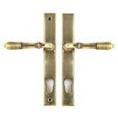 From The Anvil Reeded 92pz Slimline Euro Handles For Multi-Point Locks - Aged Brass