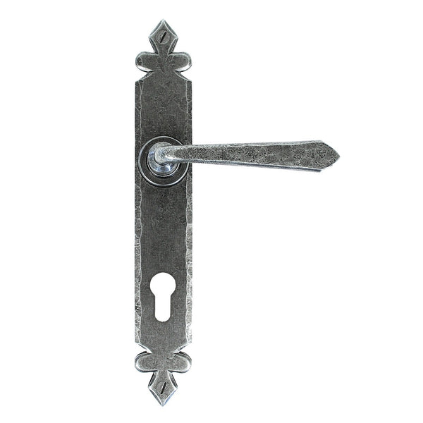 From The Anvil Cromwell 92pz Euro Handles For Multi-Point Locks - Pewter