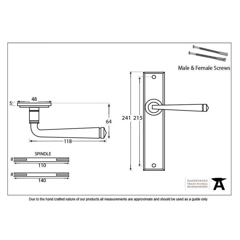 From The Anvil Avon Large Latch Handles - Pewter