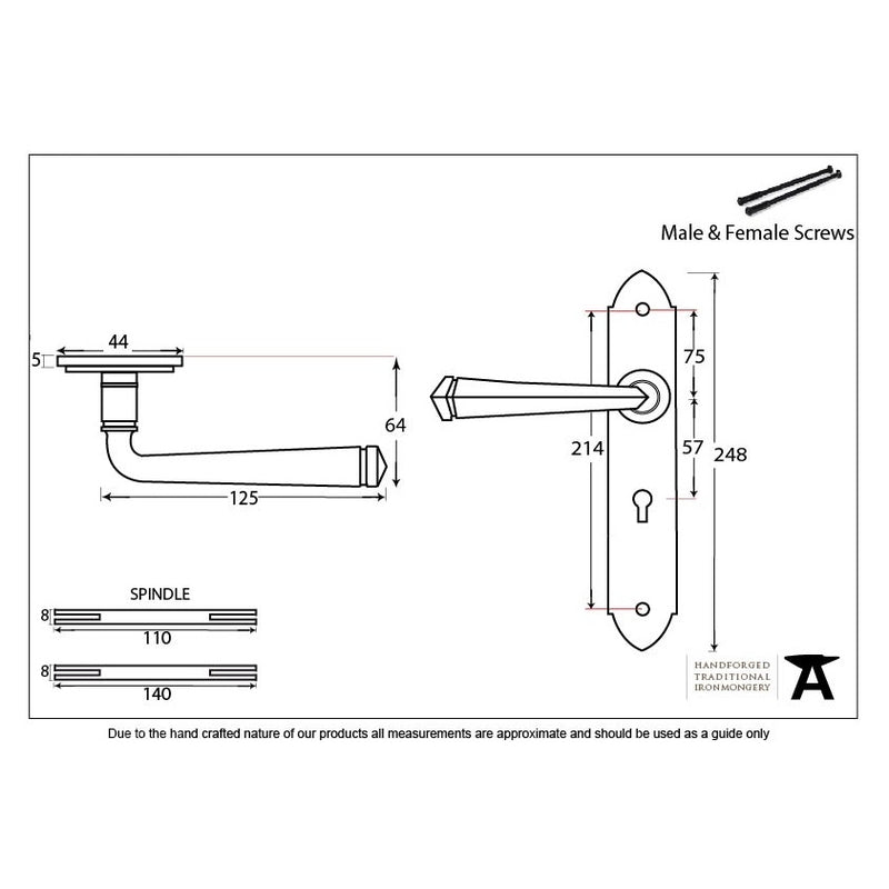 From The Anvil Gothic Lock Handles - Black