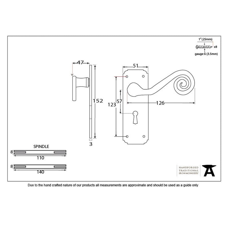 From The Anvil Monkeytail Lock Handles - Black