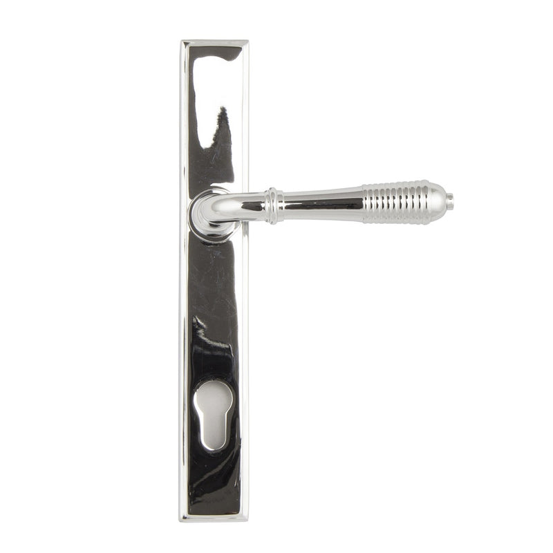 From The Anvil Reeded 92pz Slimline Euro Handles For Multi-Point Locks - Polished Chrome