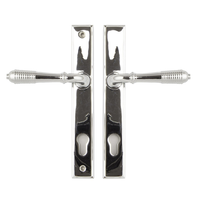 From The Anvil Reeded 92pz Slimline Euro Handles For Multi-Point Locks - Polished Chrome