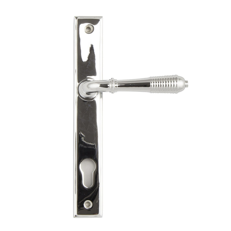 From The Anvil Reeded 92pz Slimline Euro Handles For Multi-Point Locks - Polished Chrome