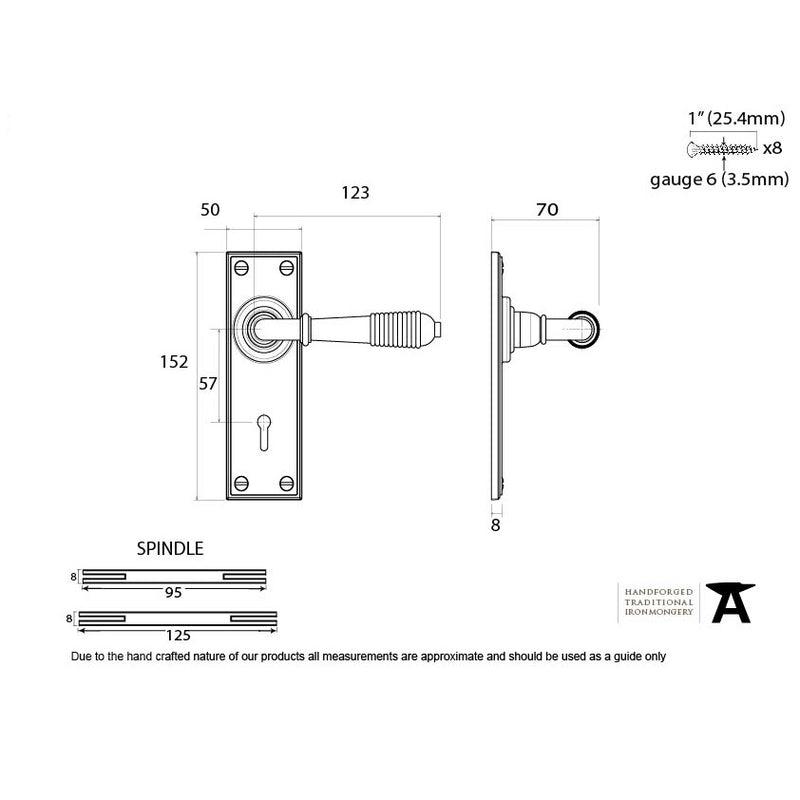 From The Anvil Reeded Lock Handles - Polished Chrome