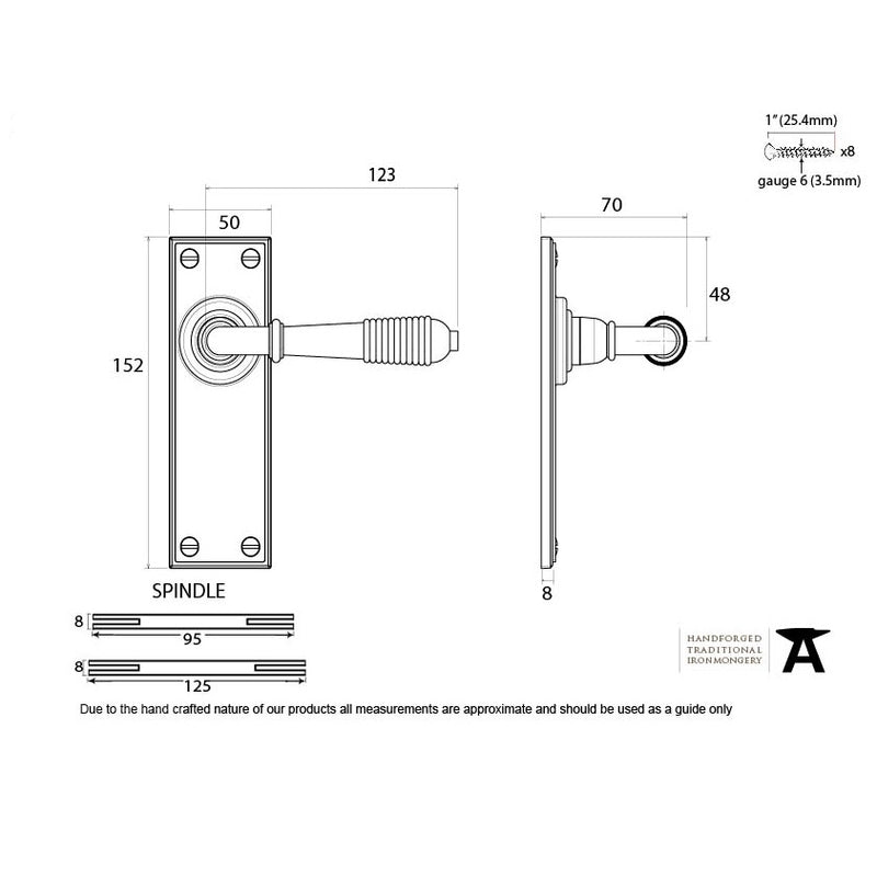From The Anvil Reeded Latch Handles - Polished Chrome