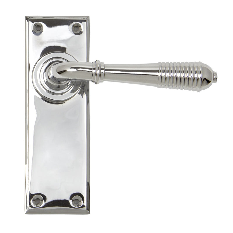 From The Anvil Reeded Latch Handles - Polished Chrome