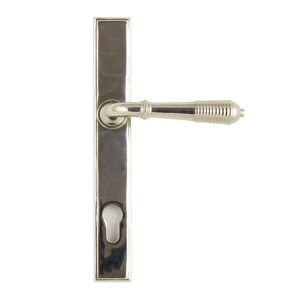 From The Anvil Reeded 92pz Slimline Euro Handles For Multi-Point Locks - Polished Nickel