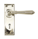 From The Anvil Reeded Lock Handles - Polished Nickel