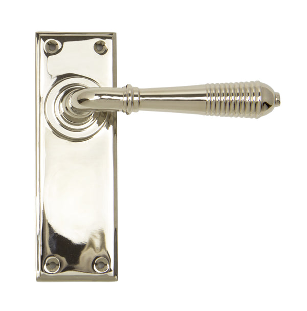 From The Anvil Reeded Latch Handles - Polished Nickel