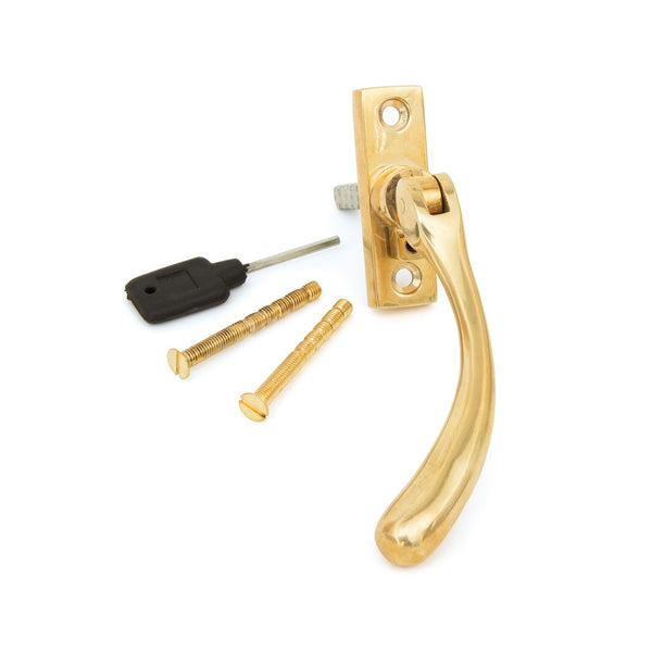 From The Anvil Peardrop Slim Espagnolette Fastener LH - Polished Brass