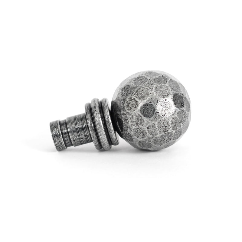 From The Anvil Beaten Ball Curtain Finial - Pewter