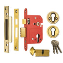 ERA Fortress 334 British Standard BS8621 Euro Sashlock - 79mm (3") Case - 57mm Backset - Brass