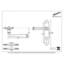 From The Anvil Gothic 92pz Euro Handles For Multi-Point Locks - Pewter