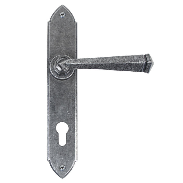 From The Anvil Gothic 92pz Euro Handles For Multi-Point Locks - Pewter