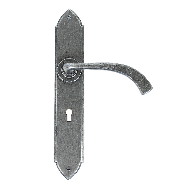 From The Anvil Gothic Curved Lock Handles - Pewter