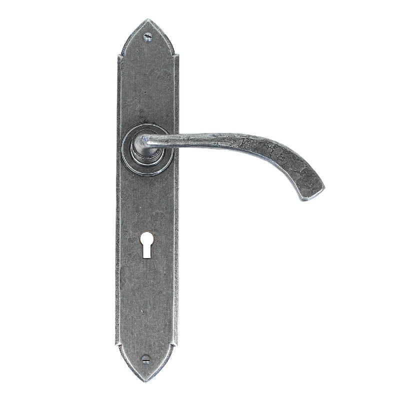 Gothic Handles From The Anvil Gothic Curved Lock Handles - Pewter