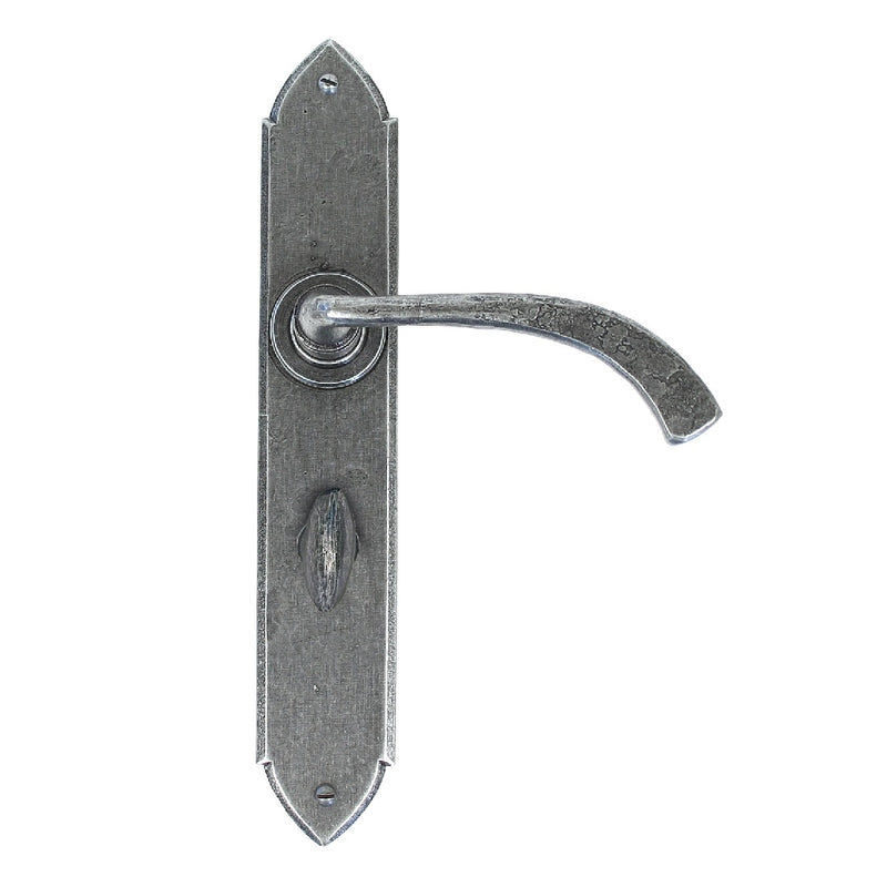 From The Anvil Gothic Curved Bathroom Handles - Pewter