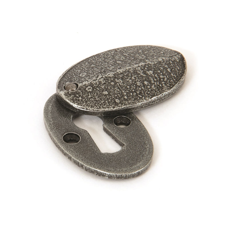 From The Anvil Blacksmith Lever Key Oval Covered Escutcheon - Pewter