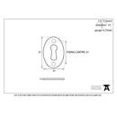 From The Anvil Blacksmith Lever Key Oval Escutcheon - Pewter