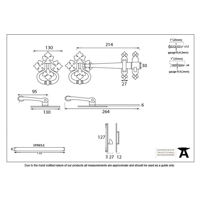 From The Anvil Shakespeare Latch Set - Pewter