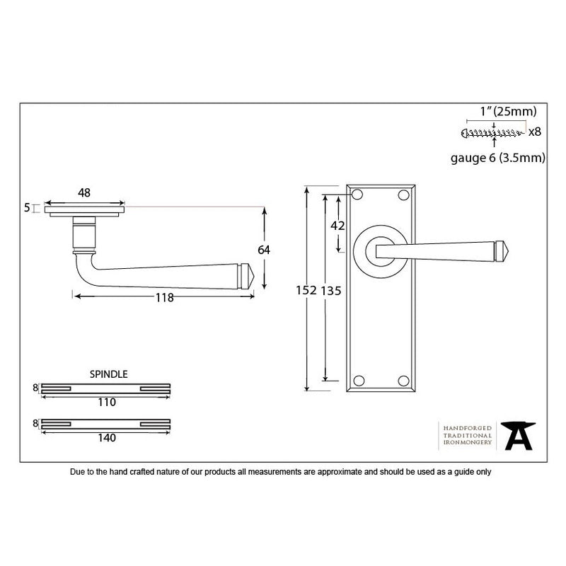 From The Anvil Avon Latch Handles - Pewter