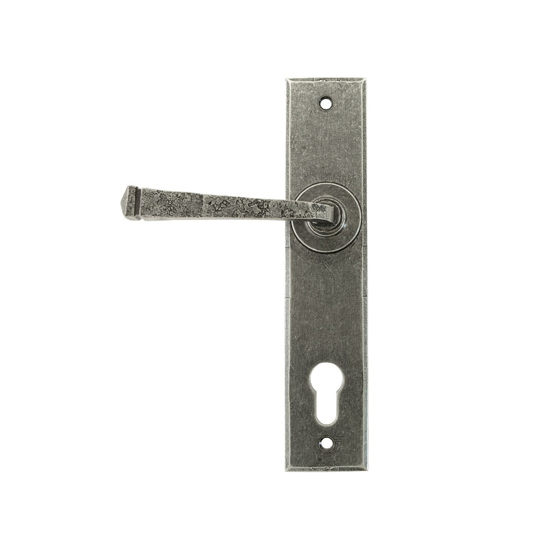 From The Anvil Avon 92pz Euro Handles For Multi-Point Locks - Pewter