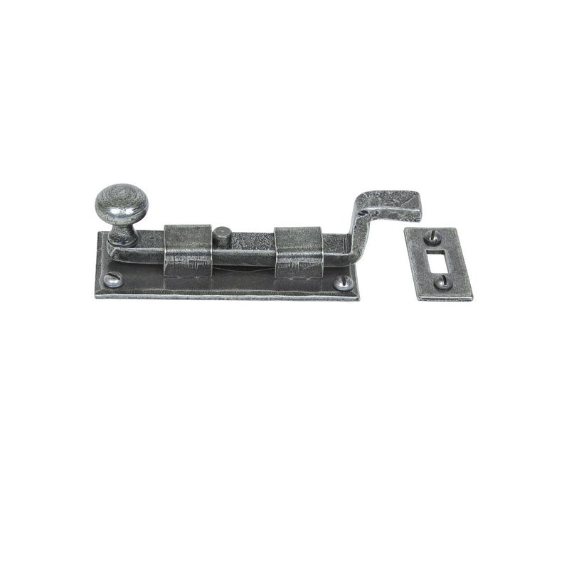 From The Anvil Cranked Knob Door Bolt - 4" - Pewter