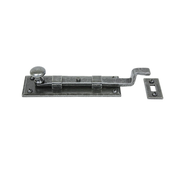 From The Anvil Cranked Knob Door Bolt - 6" - Pewter