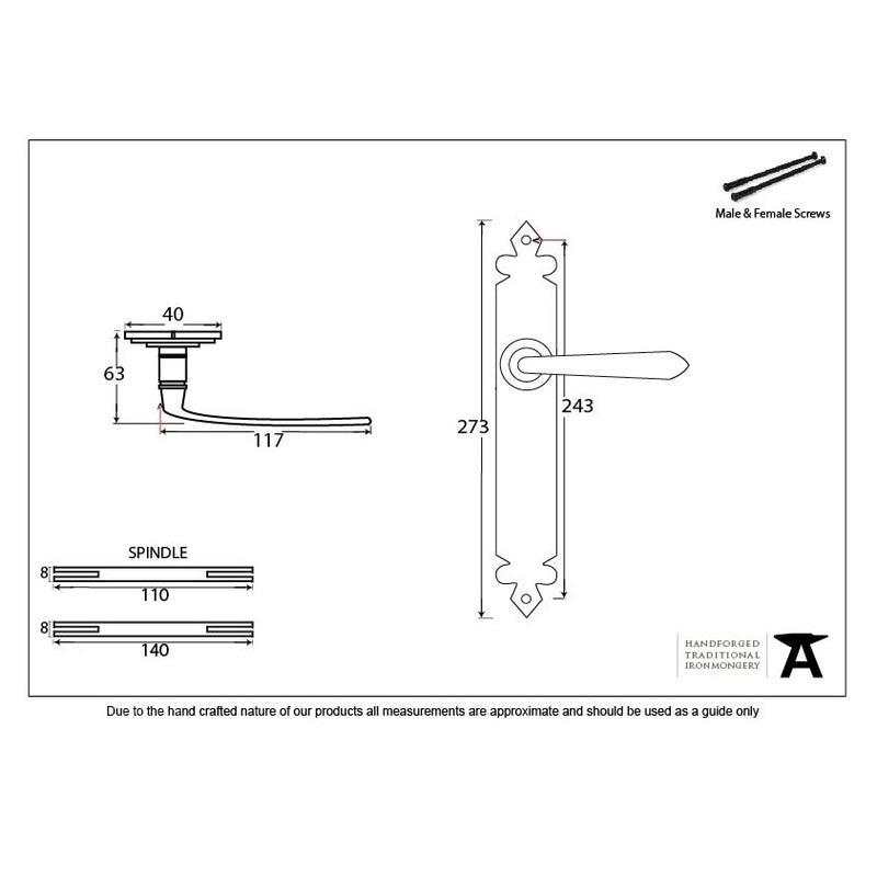 From The Anvil Cromwell Latch Handles - Pewter