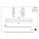 From The Anvil Hook & Band Hinges (pair) - Cranked - 35" - Pewter