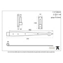 From The Anvil Hook & Band Hinges (pair) - 24" - Pewter