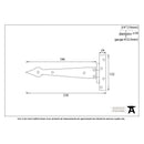 From The Anvil 'T' Shape Hinges (pair) - 9" - Black