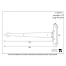 From The Anvil 'T' Shape Hinges (pair) - 15" - Black