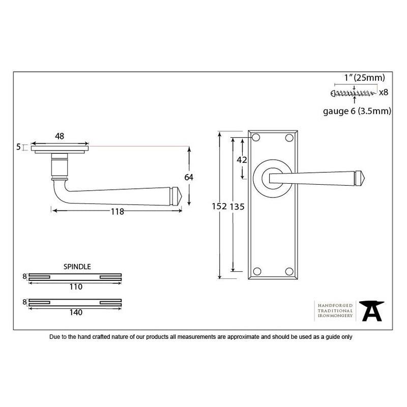 From The Anvil Avon Latch Handles - Black