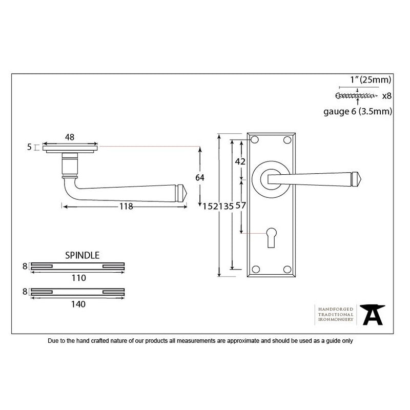 From The Anvil Avon Lock Handles - Black