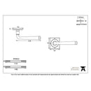 From The Anvil Avon Lever Handles on Unsprung Square Rose - Black