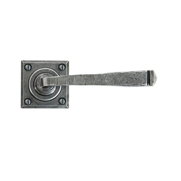 From The Anvil Avon Lever Handles on Sprung Square Rose - Pewter