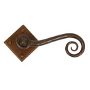 From The Anvil Monkeytail Lever Handles on Unsprung Square Rose - Bronze