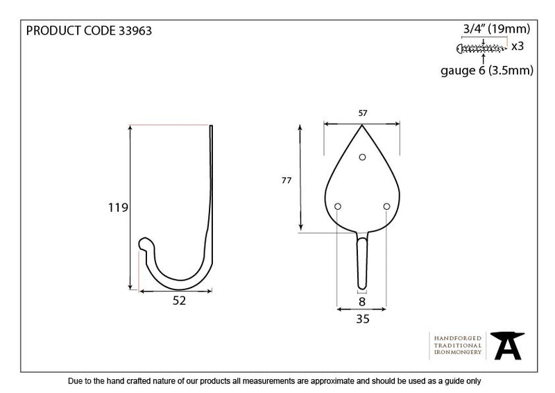 From The Anvil Gothic Hook - Black