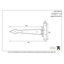 From The Anvil 'T' Shape Hinges (pair) - 12" - Black