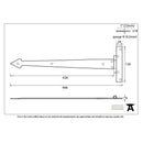 From The Anvil 'T' Shape Hinges (pair) - 18" - Black